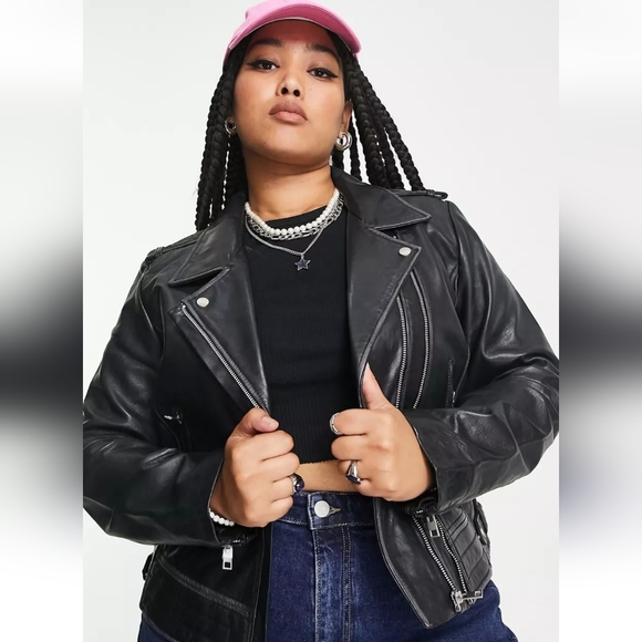 NWT BARNEY'S | Washed Leather Moto Jacket L/XL - Picture 5 of 16